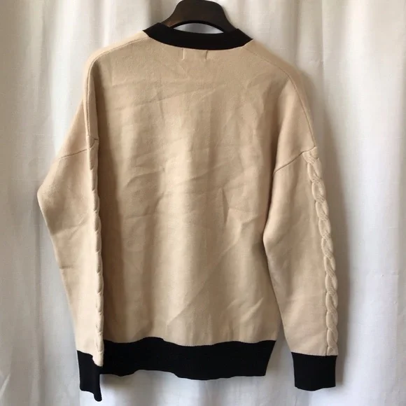 Monrow Colorblocked V-Neck Cardigan Small - Picture 9 of 11